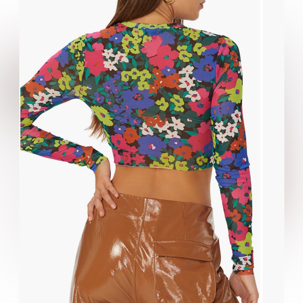 Afrm Multicolor Patterned Crop Top - image 2
